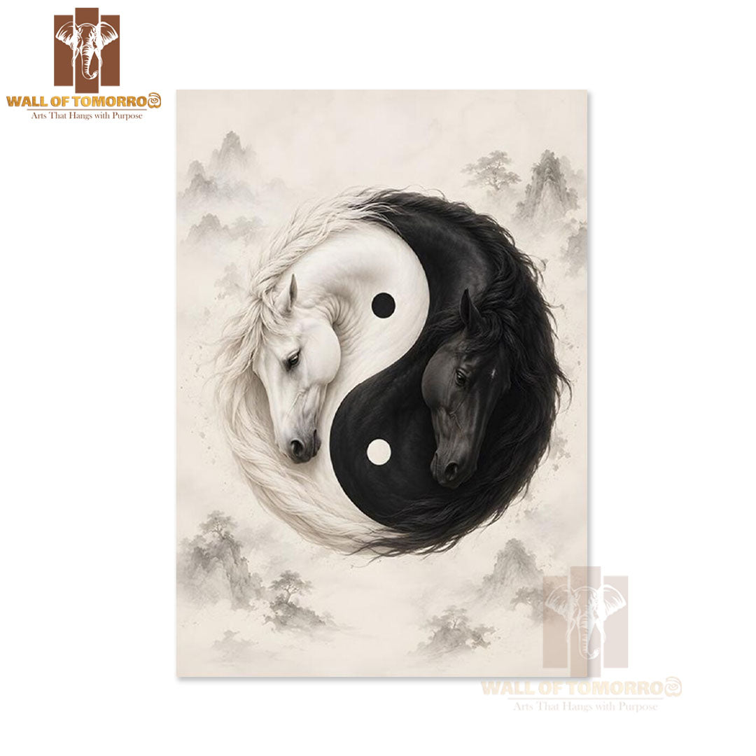 Yin Yang Horses Animals High Quality Unframed Poster Print & Laminated Poster Print Wall Décor in Sri Lanka