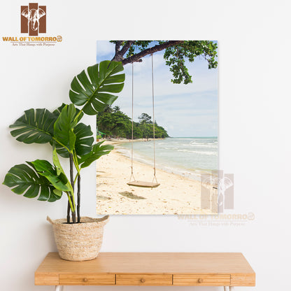 Beach At Thailand with Swing High Quality Unframed Poster Print & Waterproof Poster Print Wall Décor