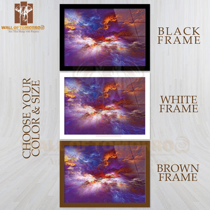 Abstract Colorful Lightning Fractal Background High Quality Unframed Poster Print & Waterproof Poster Print Wall Décor