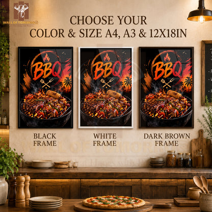 BBQ Kitchen & Restaurant High Quality Glass Frame Wall Décors in Sri Lanka
