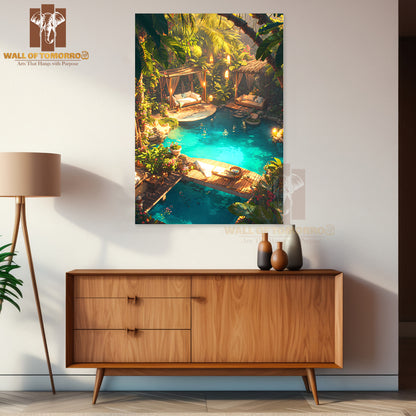 Pool by Lush Green Plants & Trees High Quality Unframed Poster Print & Waterproof Poster Print Wall Décor