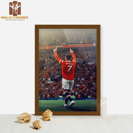 Famous Soccer Player with Team Jersey Sports High Quality Glass Frame Wall Décor