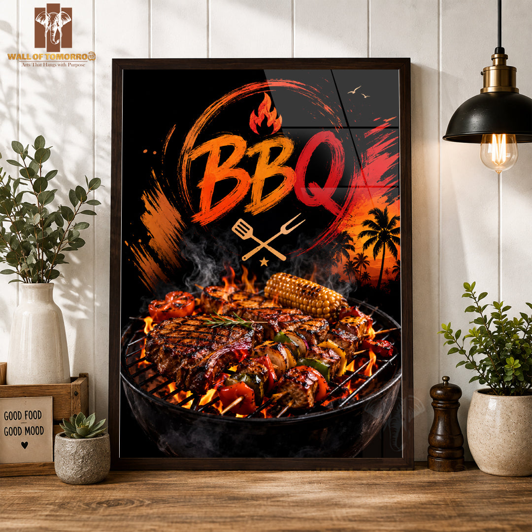 BBQ Kitchen & Restaurant High Quality Glass Frame Wall Décors in Sri Lanka