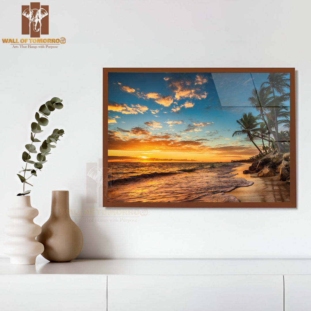 Landscape Of Paradise Tropical Island Beach, Sunrise Shot High Quality Unframed Poster Print & Waterproof Poster Print Wall Décor