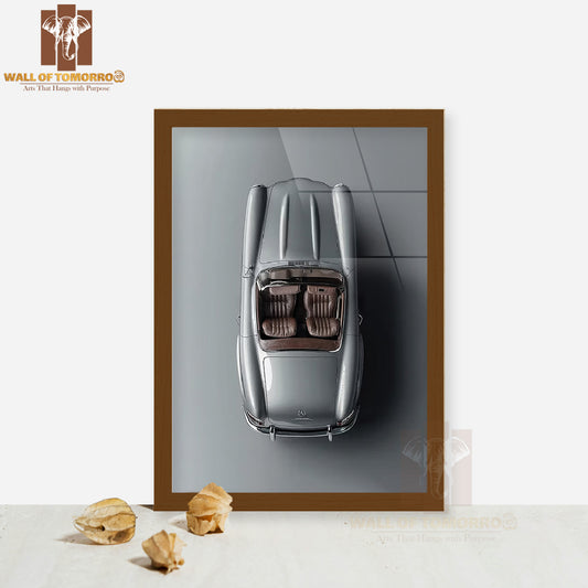Mercedes Benz SL 300 Roadster 1957 High Quality Glass Frame Wall Décor