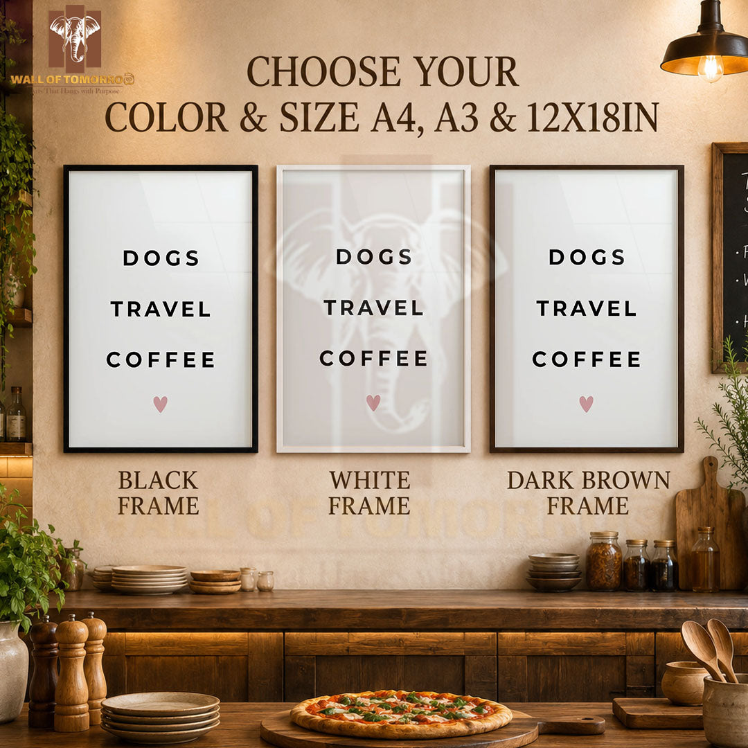 Dogs, Travel, Coffee Kitchen & Restaurant High Quality Glass Frame Wall Décors in Sri Lanka