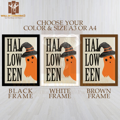 Witch Hat, Autumn High Quality Glass Frame Wall Décor