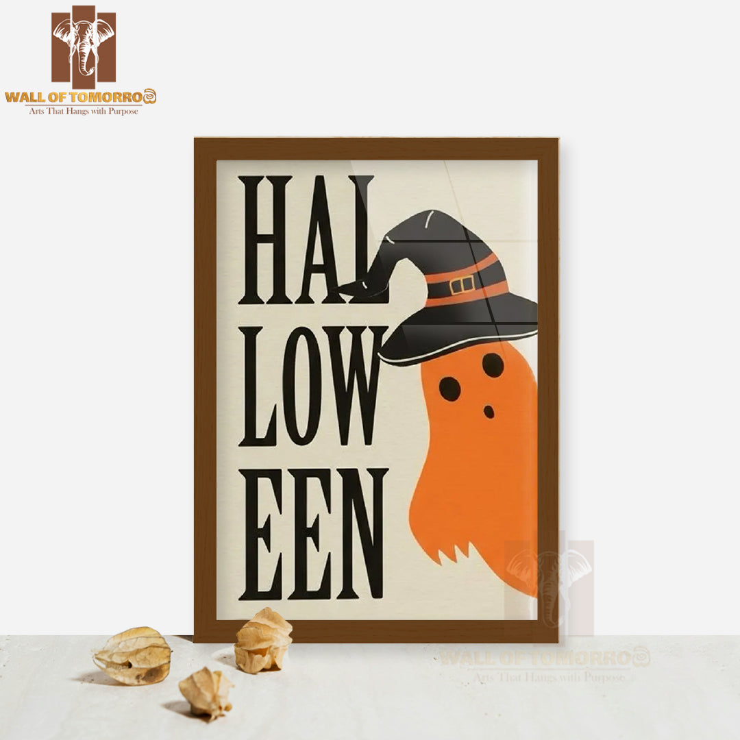 Witch Hat, Autumn High Quality Glass Frame Wall Décor