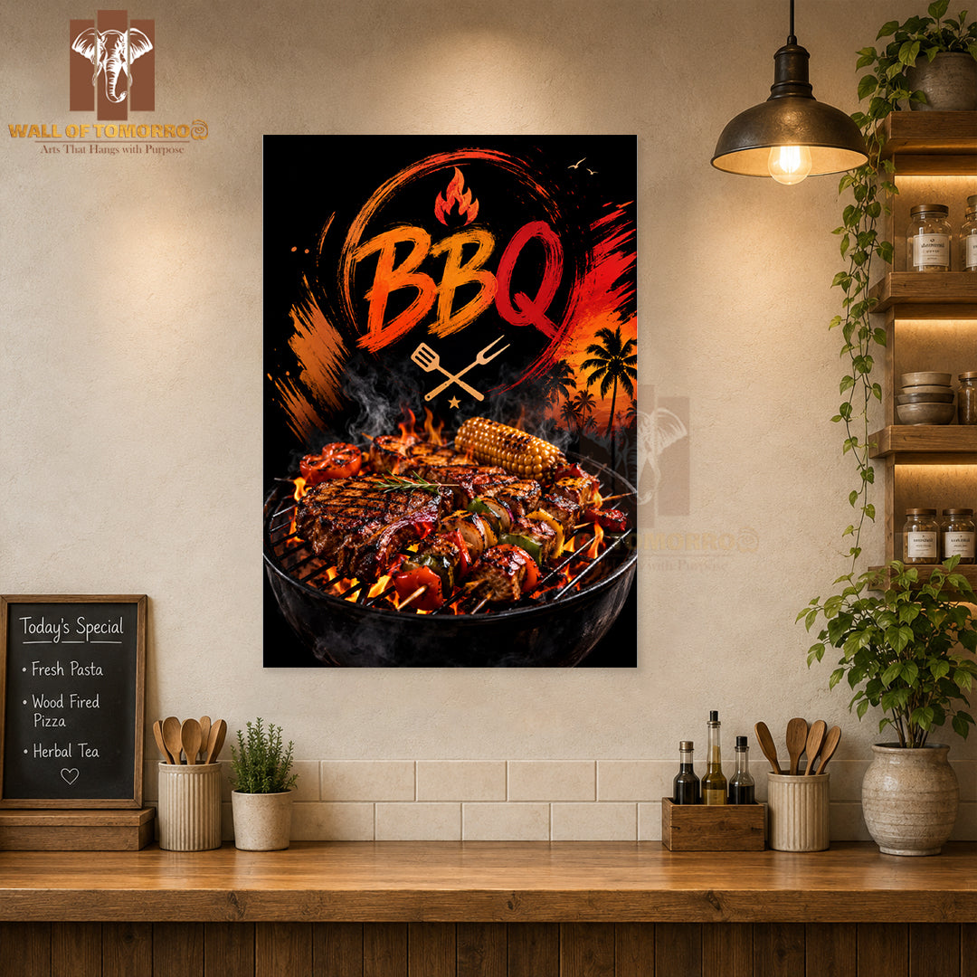 BBQ Kitchen & Restaurant High Quality Unframed Poster Print & Waterproof Poster Print Wall Décor in Sri Lanka