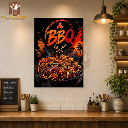 BBQ Kitchen & Restaurant High Quality Unframed Poster Print & Waterproof Poster Print Wall Décor in Sri Lanka