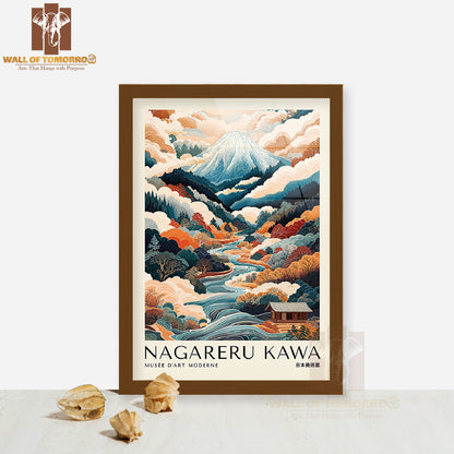 Nagareru Kawa Japandi Art High Quality Glass Frame Wall Décor