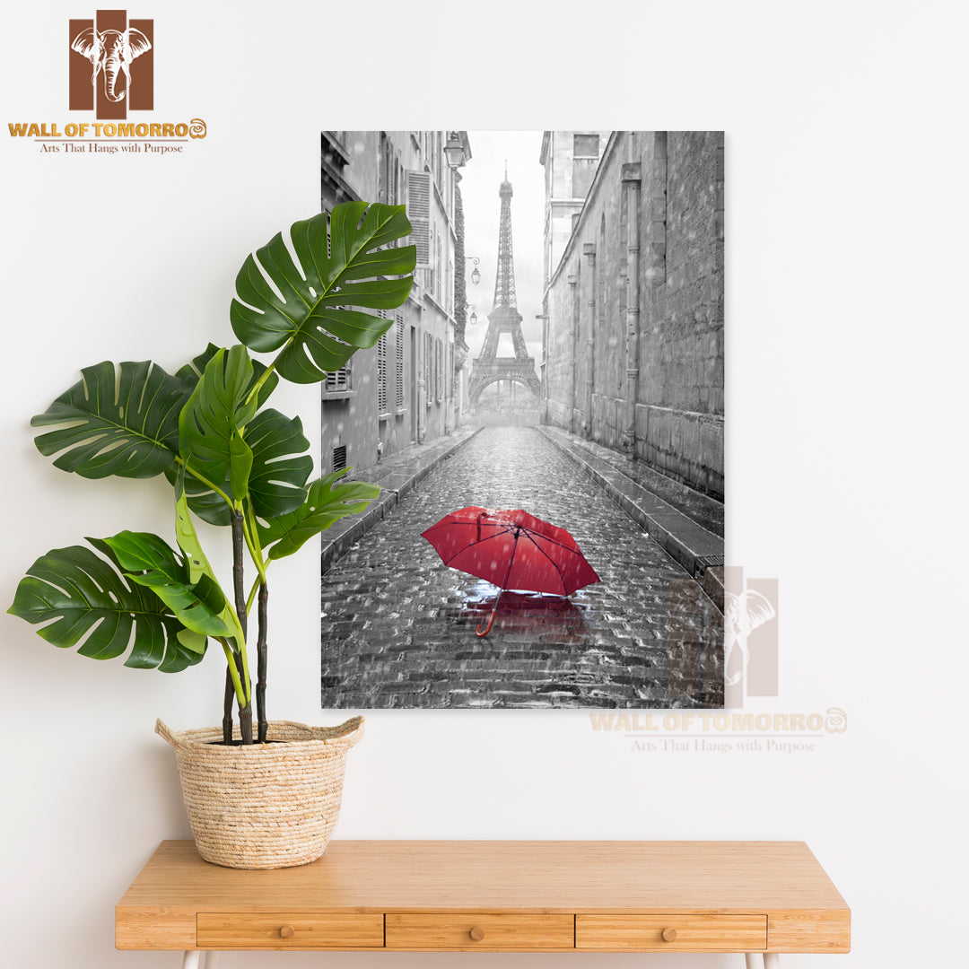 Eiffel Tower View from the Street of Paris High Quality Unframed Poster Print & Waterproof Poster Print Wall Décor