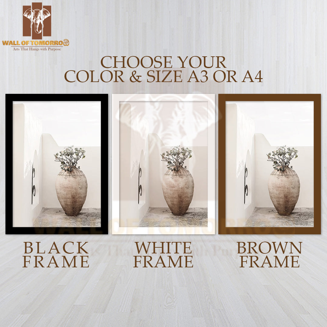 Flower Vase Faded High Quality Glass Frame Wall Décor