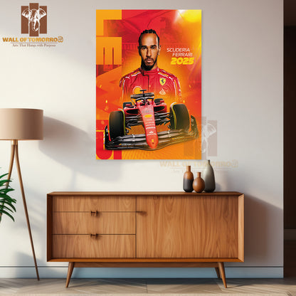 Famous Racer in Ferrari's 2021 Racing Team Sports High Quality Unframed Poster Print & Waterproof Poster Print Wall Décor