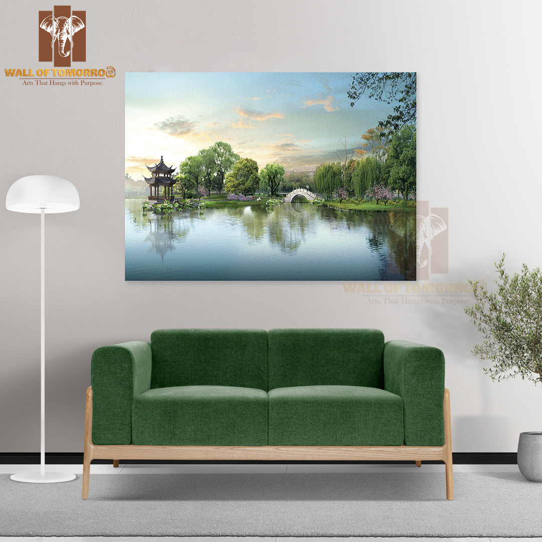 Lake With Trees Around High Quality Unframed Poster Print & Waterproof Poster Print Wall Décor