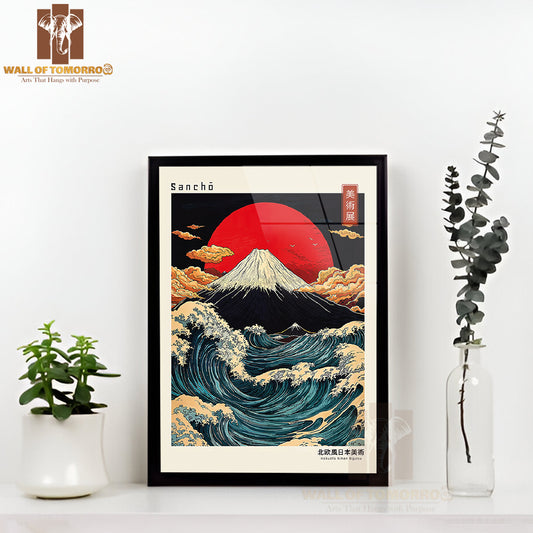 Sancho Japandi Elegance Art High Quality Glass Frame Wall Décor