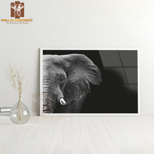 Powerful Image of an Elephant in Black and White High Quality Unframed Poster Print & Waterproof Poster Print Wall Décor
