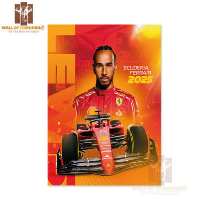 Famous Racer in Ferrari's 2021 Racing Team Sports High Quality Unframed Poster Print & Waterproof Poster Print Wall Décor