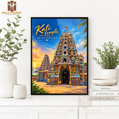 Kali Temple, Trincomalee Sri Lanka Travel High Quality Glass Frame Wall Décor