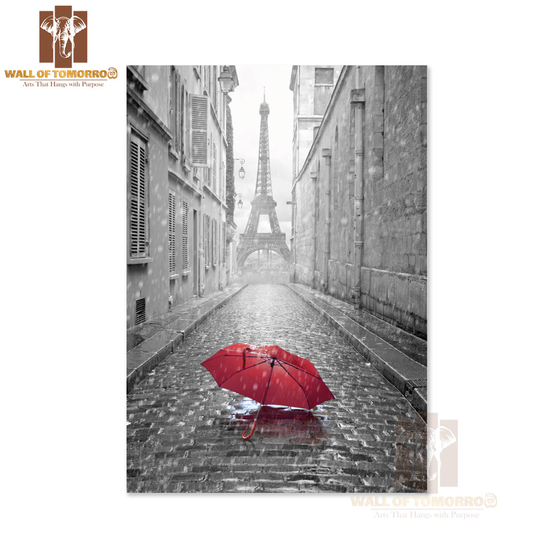 Eiffel Tower View from the Street of Paris High Quality Unframed Poster Print & Waterproof Poster Print Wall Décor