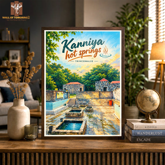 Kanniya Hot Springs Trincomalee Sri Lanka Travel High Quality Glass Frame Wall Décor