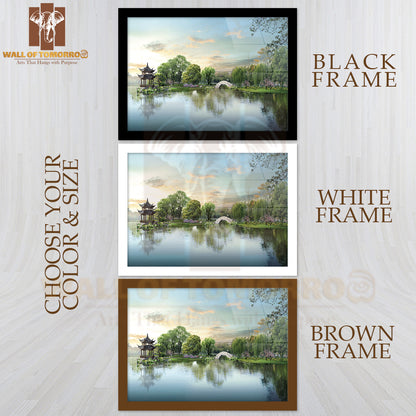 Lake With Trees Around High Quality Unframed Poster Print & Waterproof Poster Print Wall Décor