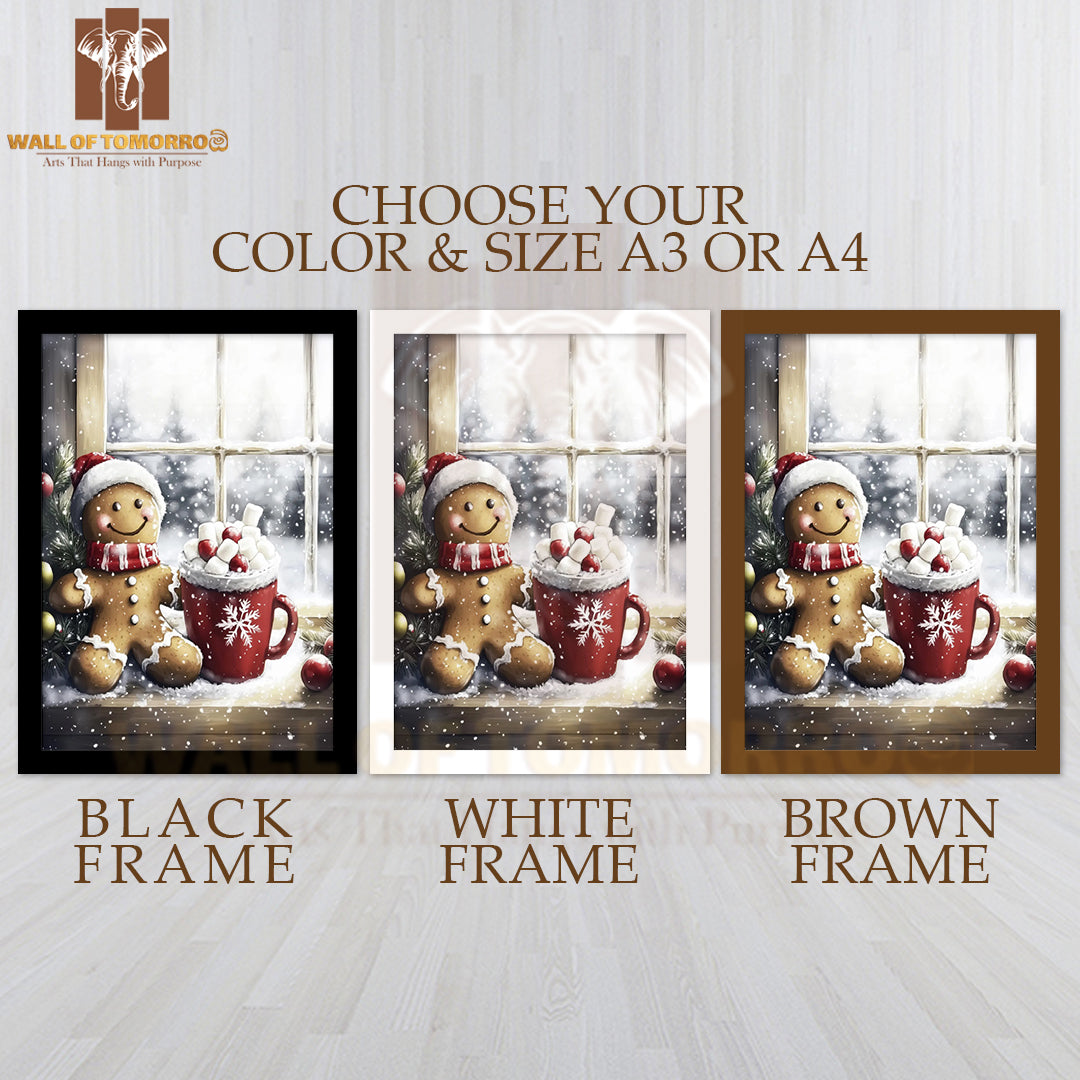 The Season Gingerbread Coffee High Quality Glass Frame Wall Décor