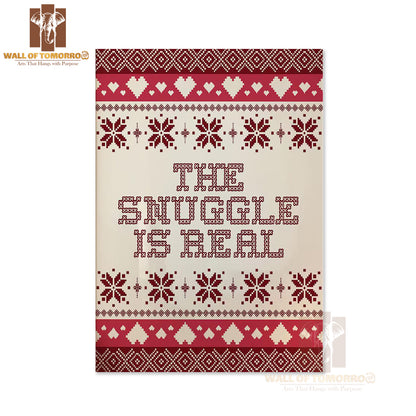 The Snuggle is Real Christmas Cross Stitch Quote High Quality Unframed Poster Print & Waterproof Poster Print Wall Décor