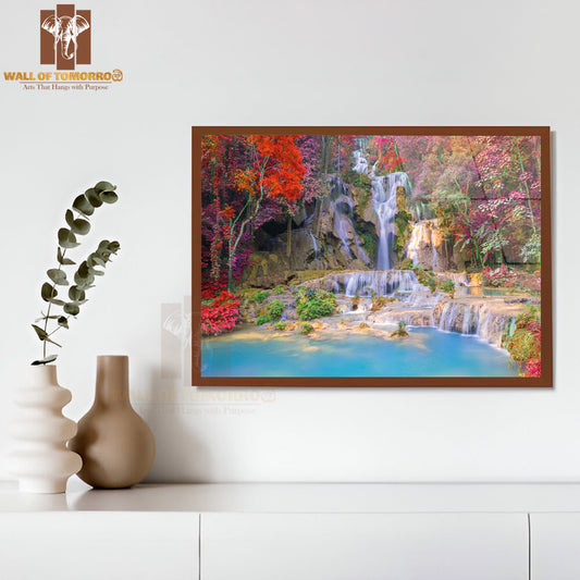 Beautiful Waterfall in Rain Forest High Quality Unframed Poster Print & Waterproof Poster Print Wall Décor