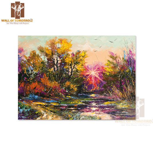 Oil Painting Autumn Decline High Quality Unframed Poster Print & Waterproof Poster Print Wall Décor