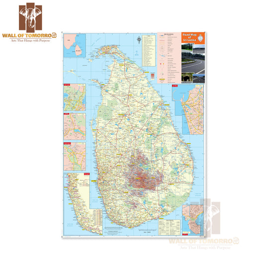 Large detailed map of Sri Lanka with all cities High Quality Unframed Poster Print & Waterproof Poster Print Wall Décor in Sri Lanka