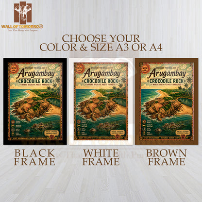 The Wild Side of Arugambay at Crocodile Rock Travel High Quality Glass Frame Wall Décor