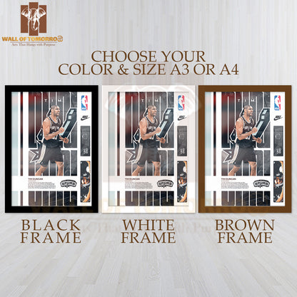 A Close-Up of a Famous Basketball Team Player in Jersey Sports High Quality Glass Frame Wall Décor