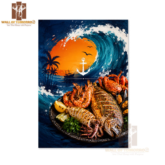 Sea food platter Kitchen & Restaurant High Quality Unframed Poster Print & Waterproof Poster Print Wall Décor in Sri Lanka