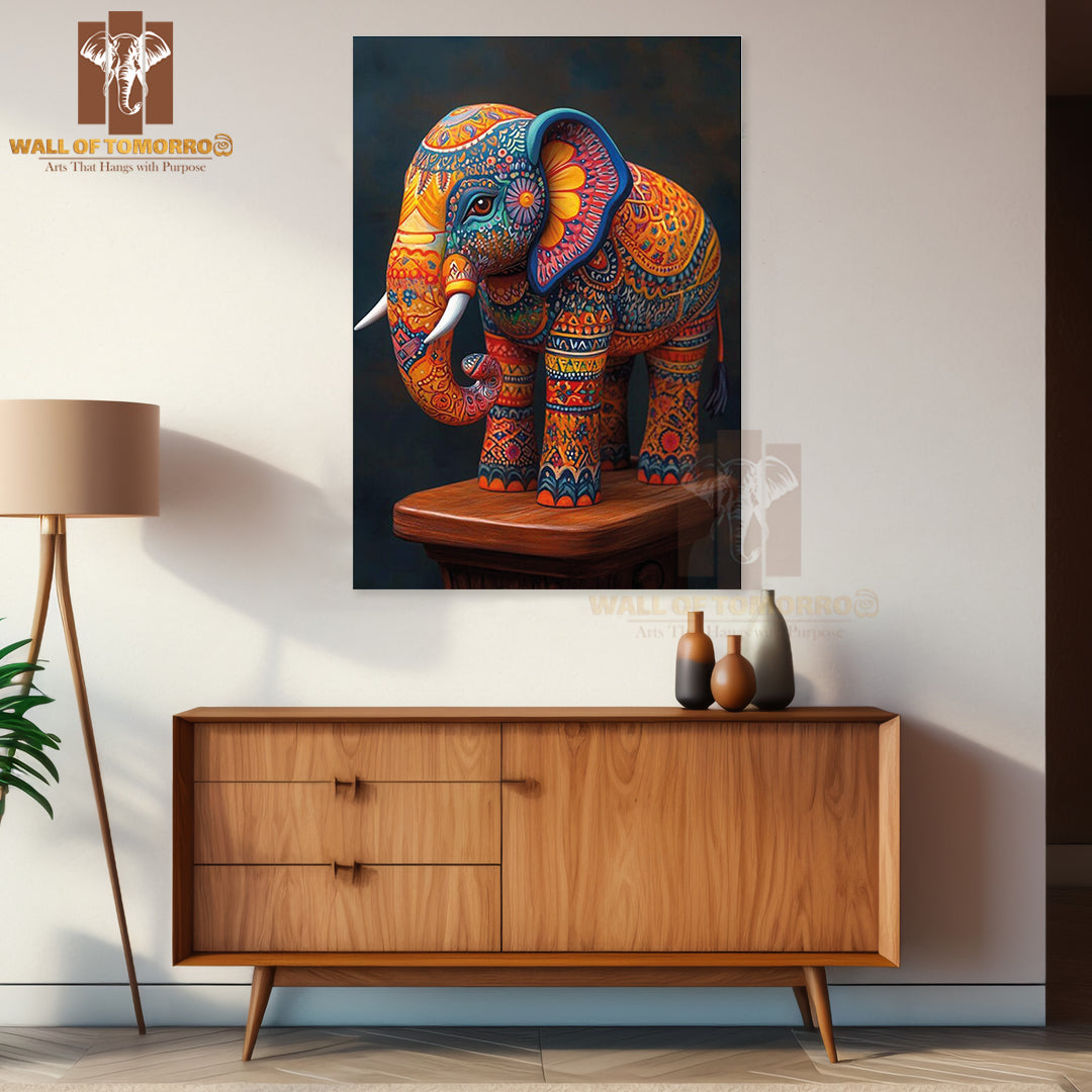 Sri Lankan Elephant Figurine Art High Quality Unframed Poster Print & Waterproof Poster Print Wall Décor