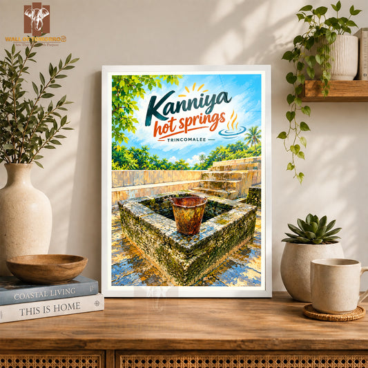 Kanniya Hot Springs Trincomalee Sri Lanka Travel High Quality Glass Frame Wall Décor