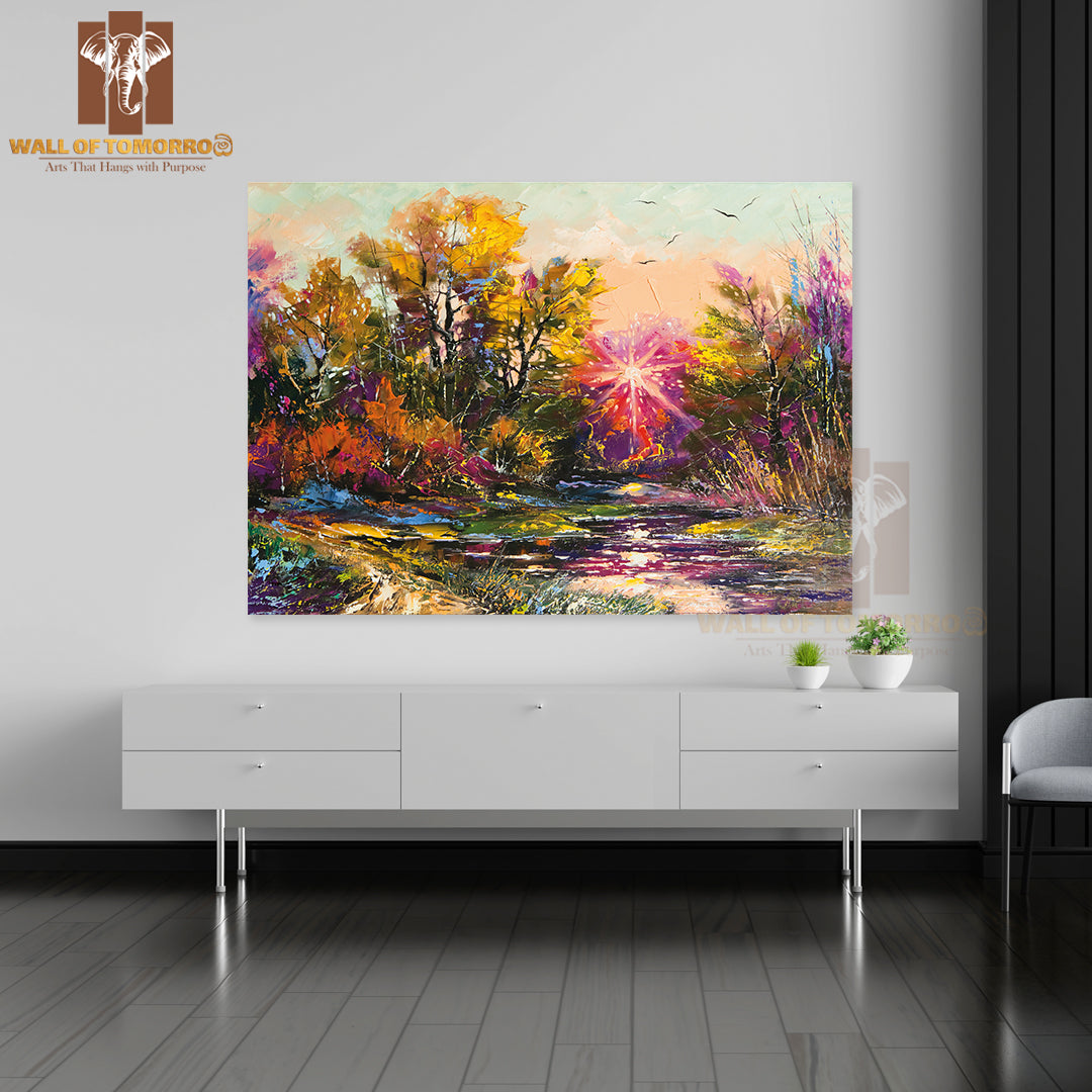 Oil Painting Autumn Decline High Quality Unframed Poster Print & Waterproof Poster Print Wall Décor