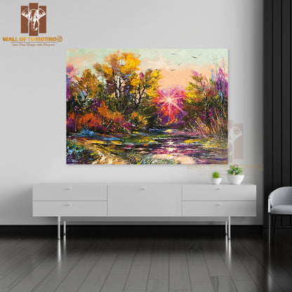 Oil Painting Autumn Decline High Quality Unframed Poster Print & Waterproof Poster Print Wall Décor