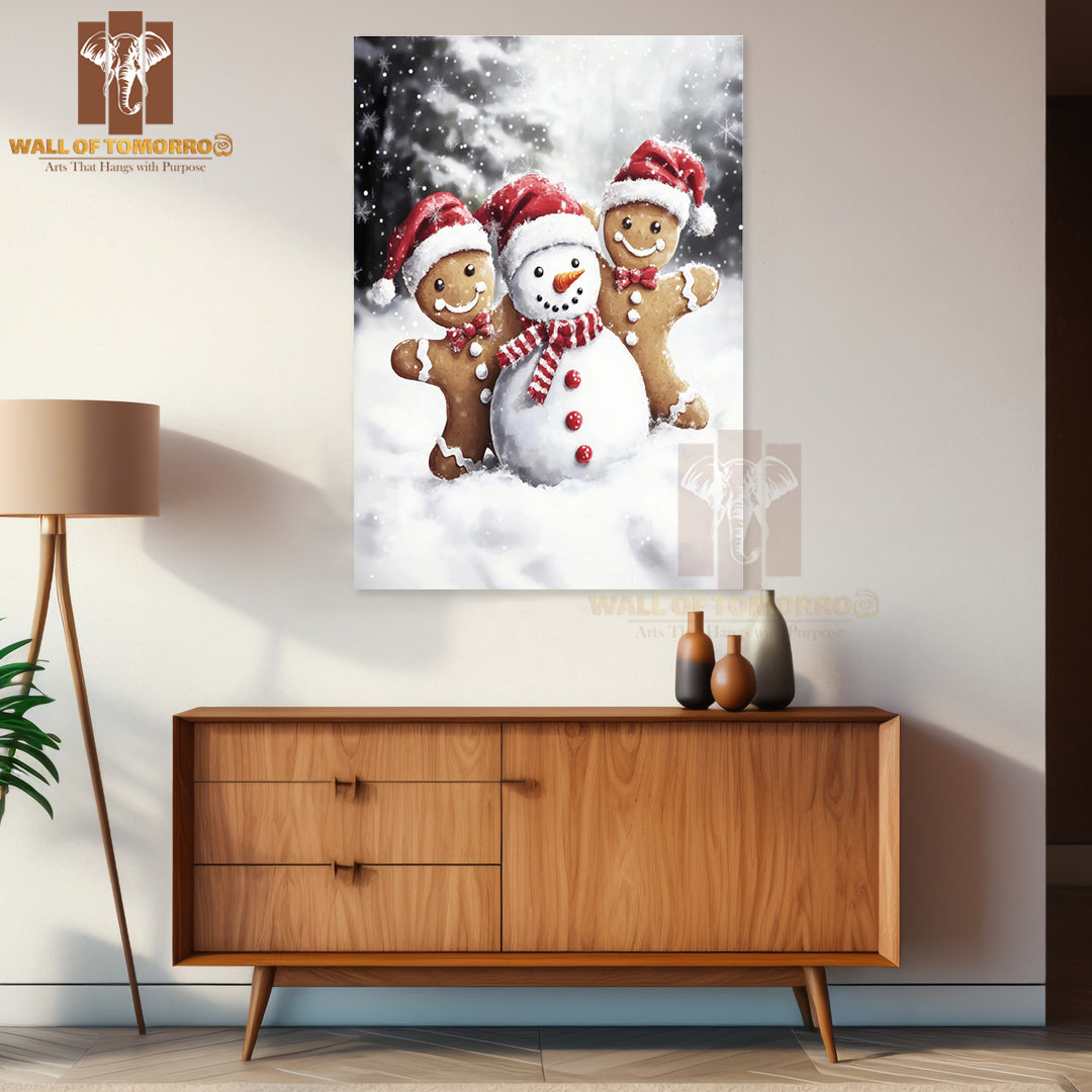 The Season Gingerbread Man Snowman High Quality Unframed Poster Print & Waterproof Poster Print Wall Décor