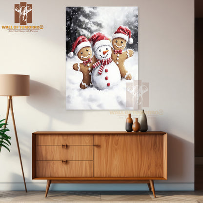 The Season Gingerbread Man Snowman High Quality Unframed Poster Print & Waterproof Poster Print Wall Décor