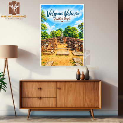 Velgam Vehera Buddhist Temple, Trincomalee Sri Lanka Travel High Quality Unframed Poster Print & Laminated Poster Print Wall Décor