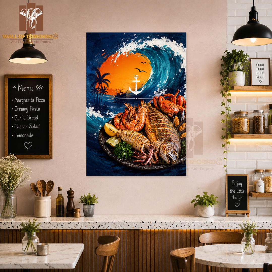 Sea food platter Kitchen & Restaurant High Quality Unframed Poster Print & Waterproof Poster Print Wall Décor in Sri Lanka