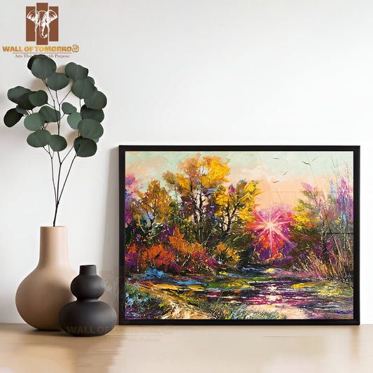Oil Painting Autumn Decline High Quality Unframed Poster Print & Waterproof Poster Print Wall Décor