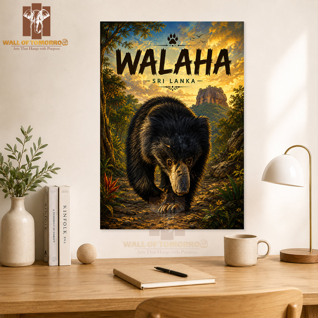 Bear (Walaha) Sri Lanka Travel Animals High Quality Unframed Poster Print & Laminated Poster Print Wall Décor