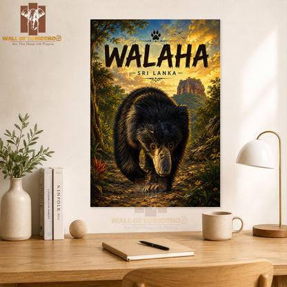 Bear (Walaha) Sri Lanka Travel Animals High Quality Unframed Poster Print & Laminated Poster Print Wall Décor