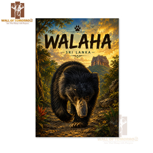 Bear (Walaha) Sri Lanka Travel Animals High Quality Unframed Poster Print & Laminated Poster Print Wall Décor