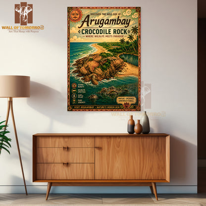 The Wild Side of Arugambay at Crocodile Rock Travel High Quality Unframed Poster Print & Waterproof Poster Print Wall Décor