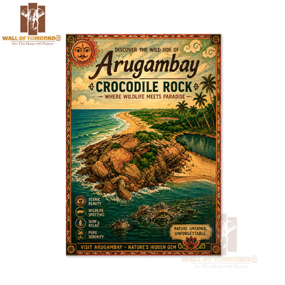 The Wild Side of Arugambay at Crocodile Rock Travel High Quality Unframed Poster Print & Waterproof Poster Print Wall Décor