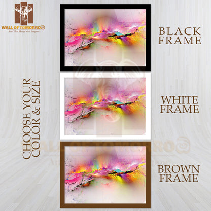 Pink & Yellow Colorful Abstract High Quality Unframed Poster Print & Waterproof Poster Print Wall Décor