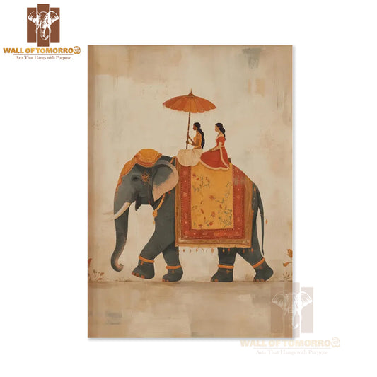 Vintage Illustration of a Decorated Gray Elephant Animals High Quality Unframed Poster Print & Laminated Poster Print Wall Décor in Sri Lanka